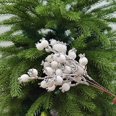 20CM 1PC Foam Artificial White Berry Stem of Faux Berries Christmas Wreath Decor Wedding Home Decoration DIY Garland