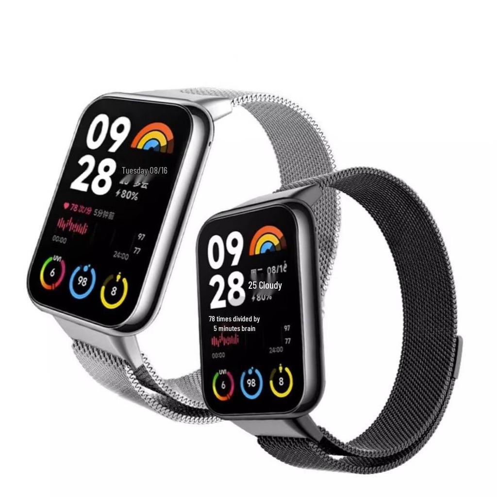 Xiaomi Band 8 Pro/9 Pro Magnetisk Milanese Rustfritt Stål Klokkereim