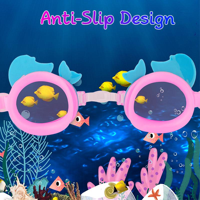 Profesionální plavecké brýle Dívčí kreslené plavecké brýle se špuntem do uší Vodotěsné plavecké brýle proti zamlžování pro děti Dětské dárky