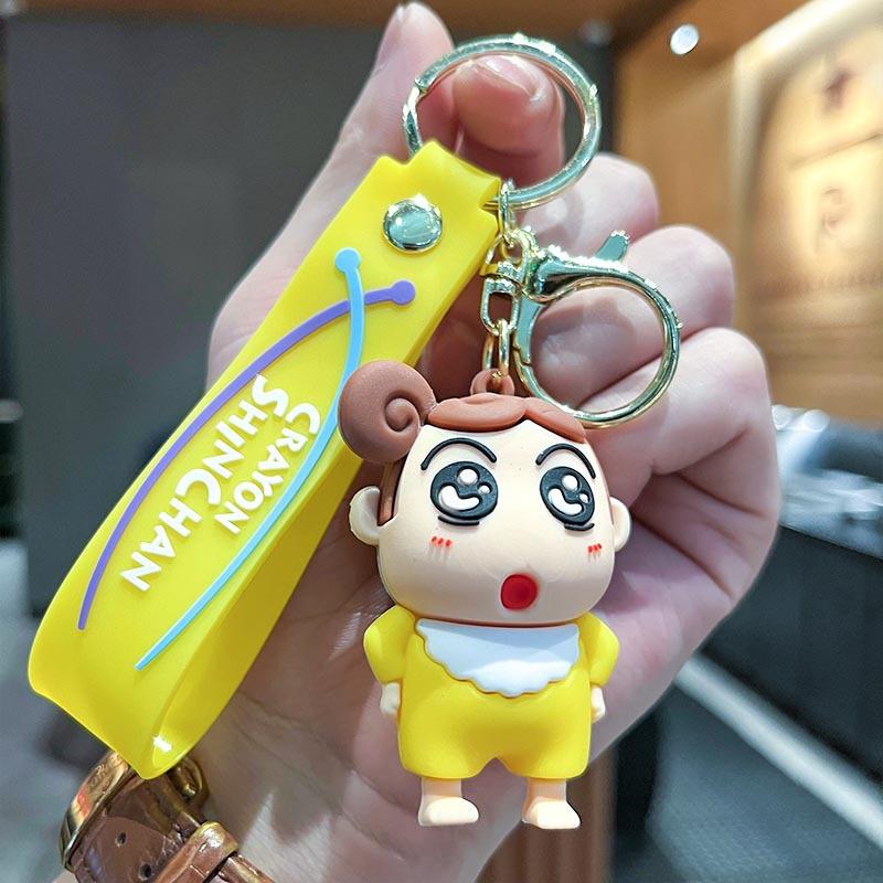 Cartoon Crayon Shin-chan Keychain Cute Figure Model Toys Creative Bag Hanging Decoration Car Key Pendant Keyring Accessories