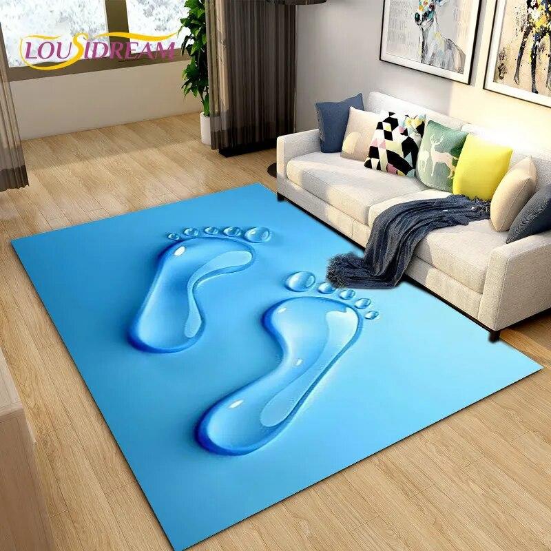 3D Pets Footprint Sole Series Area Rug Large,Carpet Rug for Living Room Bedroom Sofa Doormat Decoration,kids Non-slip Floor Mat