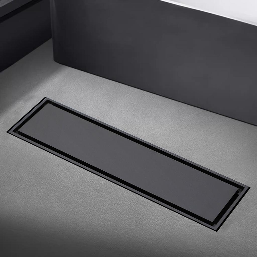 Modern Stainless Steel Metal Siphon Trap Line Easy Clean Shower Trench Built-in Filter Floor Rain Water Drain Cover for Bathroom