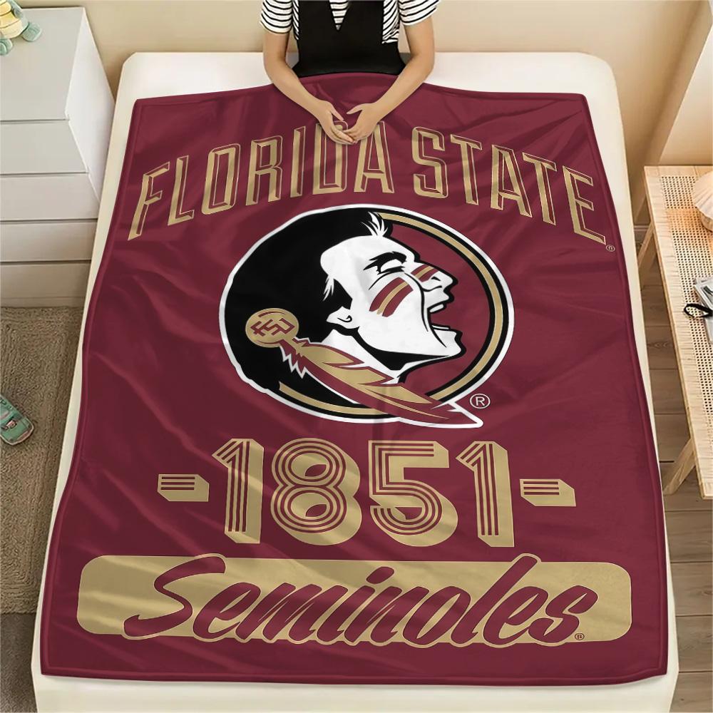 Florida State Seminoles Print Flannel Blanket High Quality Warm Comfortable Cover for All Seasons Perfect for Gifts Home Decor