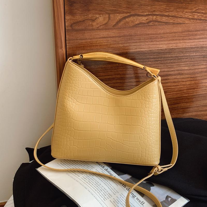 

Elegant Crocodile Pattern Top-handle Bags For Women Latest Luxury Designer Handbags Branded Shoulder Bucket Cross Body Bag 27x24x9cm