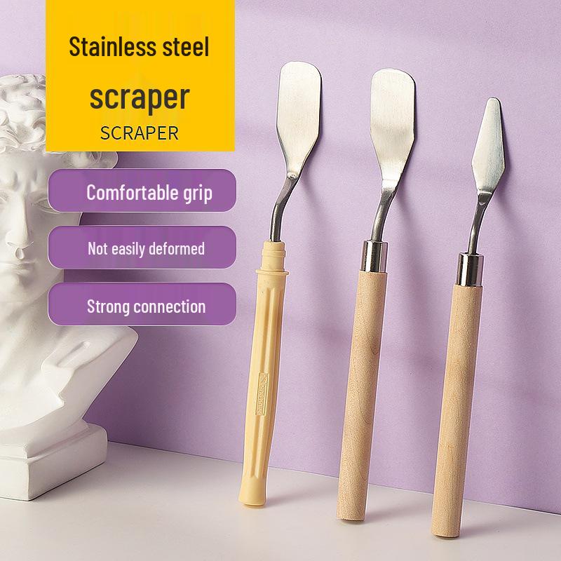 

Recollection Metal & Wood Handle Gouache Oil Painting Palette Knife Set B (Flat Tip)