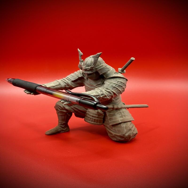 Porta-canetas Samurai Estilo Guerreiro Japonês Rack de Lápis Impresso em 3D Organizador de Papelaria de Mesa para Sala de Estudo Escritório