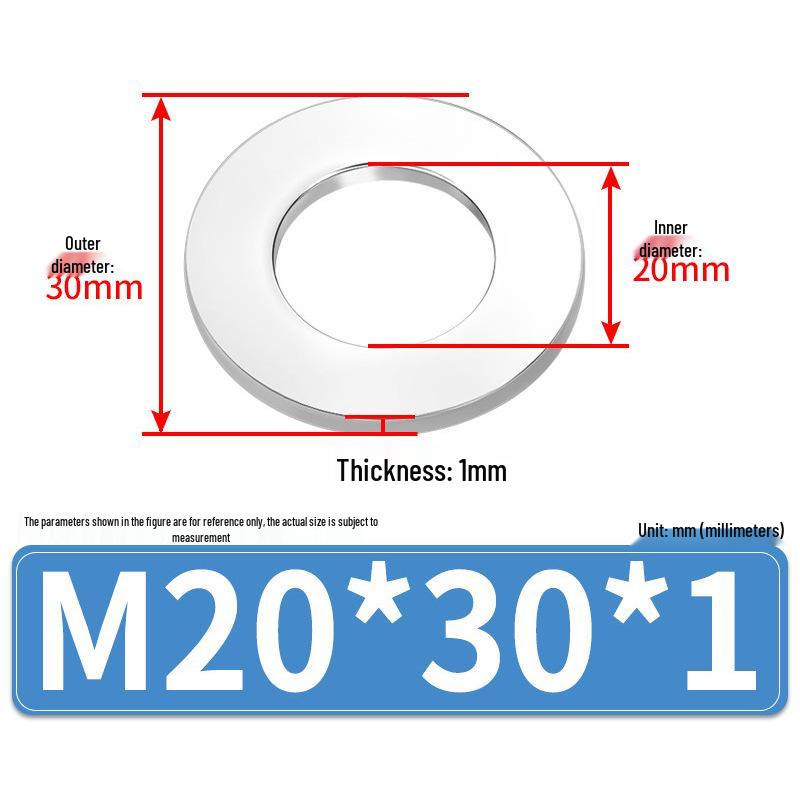 Jin Juntai Thick & Thin Stainless Steel Flat Washer, Round M10-M36