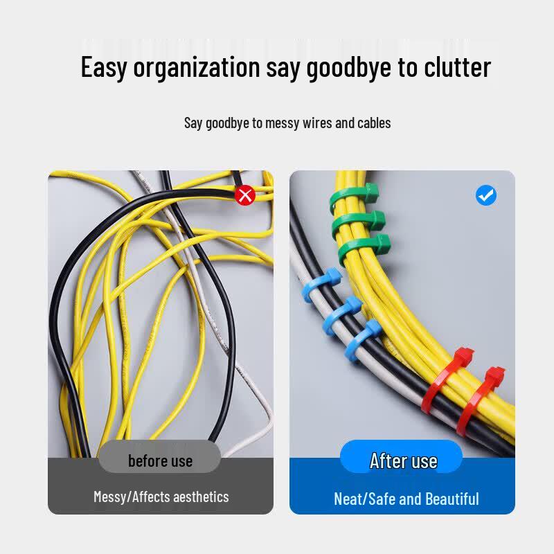 BQH High-Temperature Colored Nylon Cable Ties, Mixed Colors
