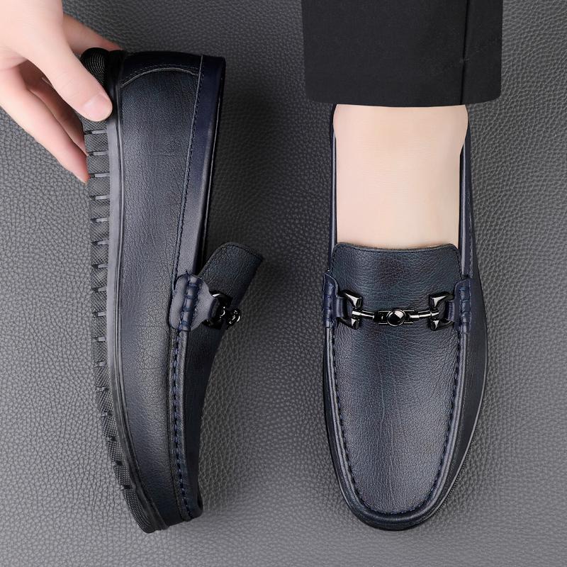 Fashion Luxury Brand Interview Business Dress Shoes Men's Genuine Leather Shoes Elegant New Style Men's Driving Loafers Classic Brown