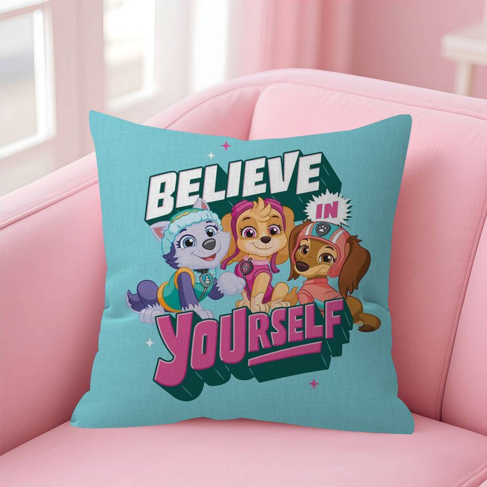 Cushion Cover Car Throw Pillow Case For Sofa Car Christmas Gift Anime P-P-Paw Patrol