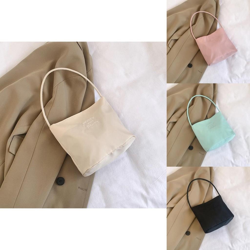 Elegant Spring Fashion Women's Bucket Bag Chic Nylon Shoulder Bag For Casual Wear