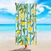 Lemon Citrus Print Beach Towel, Microfiber Soft Absorbent Quick Dry, Oversized for Beach Pool Travel, Summer Fruit Bath Towel