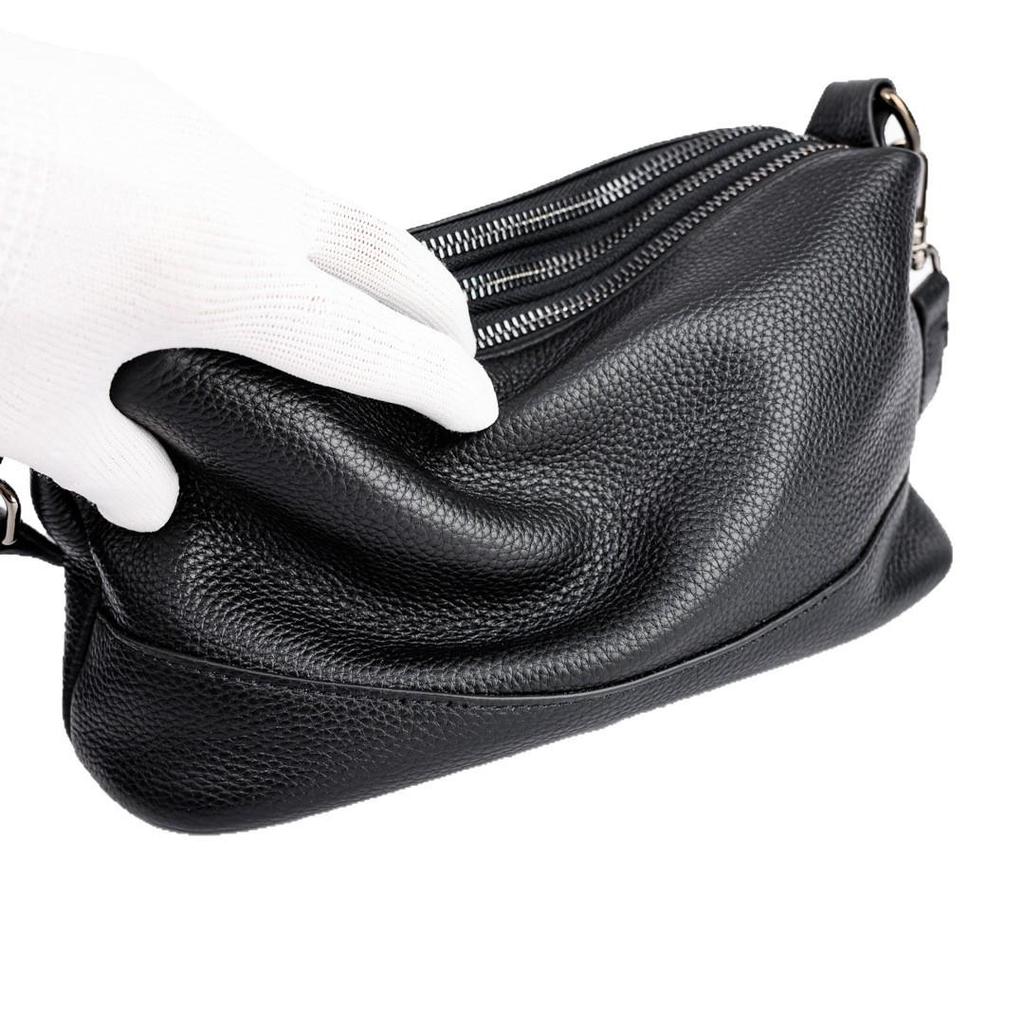 2025 Women's Genuine Leather Crossbody Bag, Multi-Layer Zipper, Large Capacity Cowhide Shoulder Bag for Moms