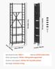 6-Tier Foldable Storage Shelf with Wheels 24 x 12 x 72-inch Metal Shelving