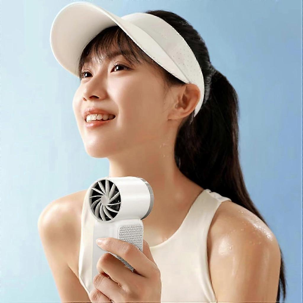 Mini Portable Handheld Fan, Adjustable Turbo Powerful Cooling Fan with LED Digital Display, 3000mAh Battery Rechargeable Personal Cooler for Women