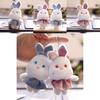 Adorable Small Bunny Plush Toy Cute Rabbit Doll Bag Charm Keychain Accessory Soft Fluffy