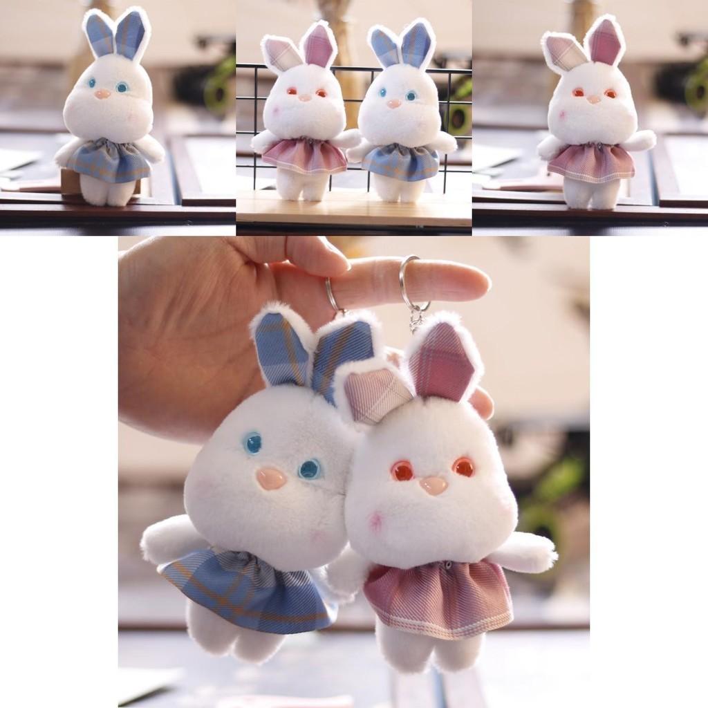 Adorable Small Bunny Plush Toy Cute Rabbit Doll Bag Charm Keychain Accessory Soft Fluffy