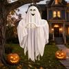 Halloween Ghost Pendant, Heart Hand Gesture Cloaked Ghost Messenger Statue, Luminous Eyes Light Up, Halloween Outdoor Lawn Ornament, Haunted House