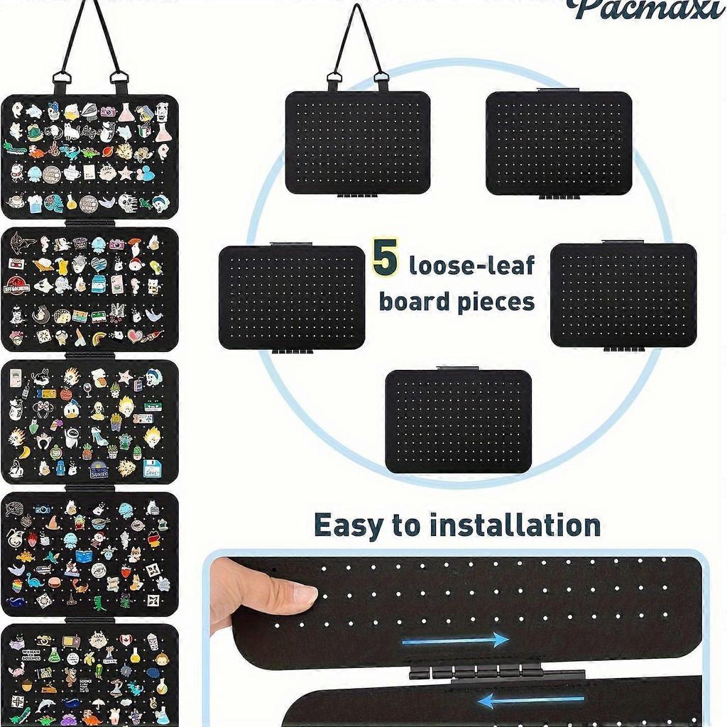 Jewelry Organizer Pouch With Hanging Earring, Foldable And Expandable Storage Case For Awards, Pins, Badges, And More