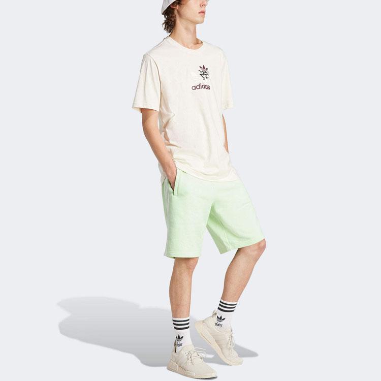 Adidas Originals Adicolor 3-Stripes Elastic Waist Straight Cut Casual Shorts Men Bottoms Green IR8013