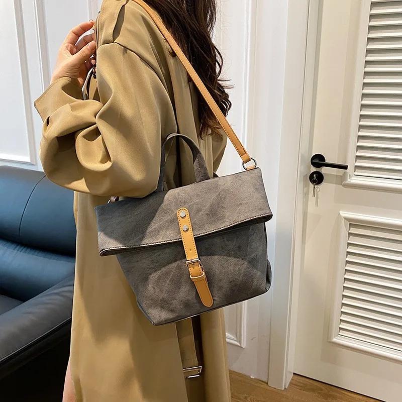 Decorative Hasp PU Shoulder Bag for women large capacity foldable bag women's bags