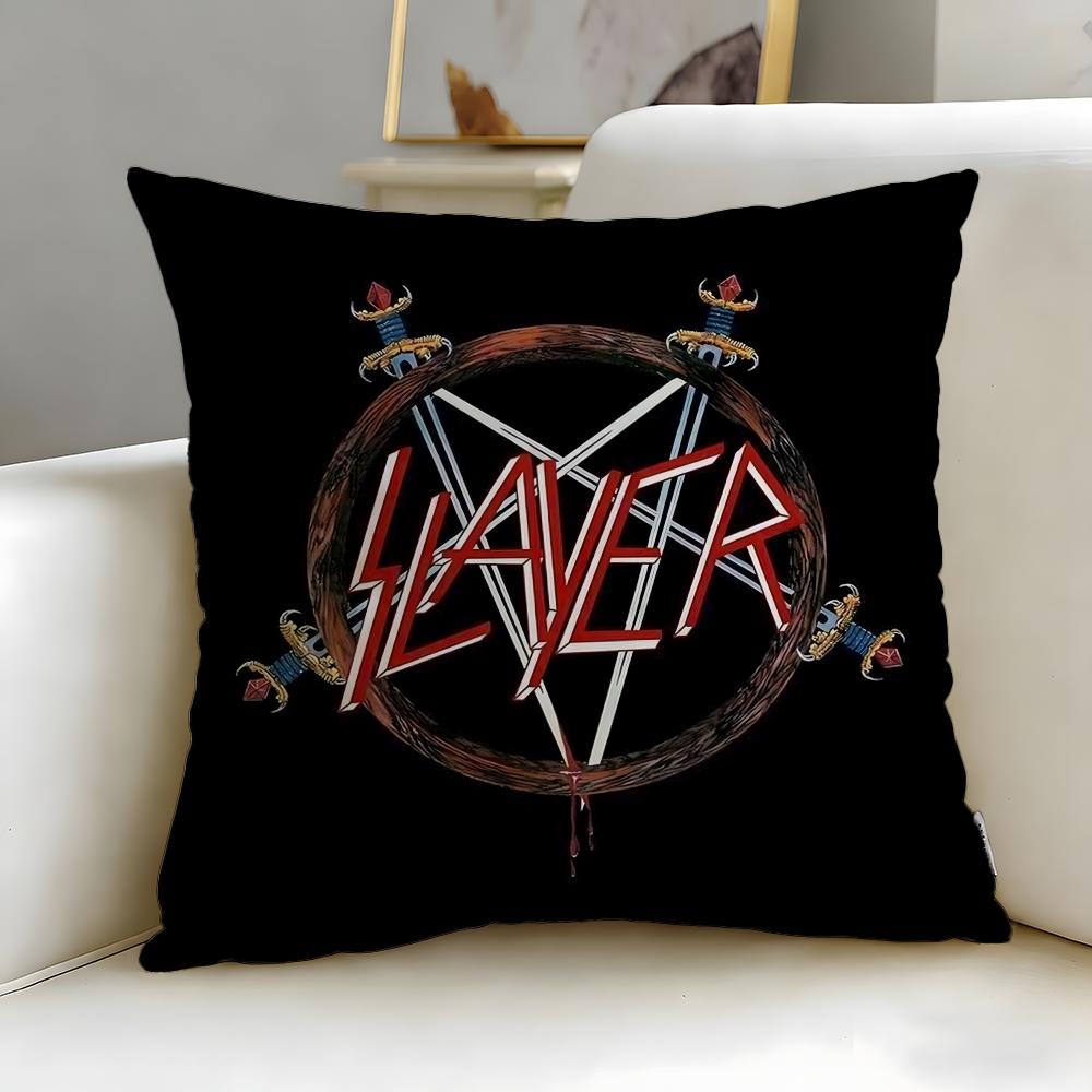 classic band Slayer Cushion Cover Soft & Easy-Wash Pillow Case – Versatile for Couch, Bed, Travel and Office