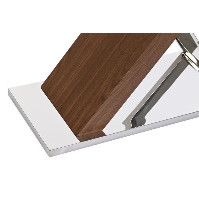 Table à manger style moderne console marron foncé, transparent, argenté 120 cm