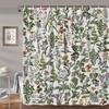 Curtains for Bathroom Pink Watercolor Peonies Decorative Bath Curtain Aesthetic Flowers and Green Leaves Art Bath Set Bathroom