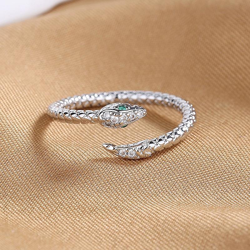 Vintage Gothic Snake Opening Adjustable Rings For Women Men Personalized Metal Animal Ring Aesthetic Jewelry Accessories Gifts