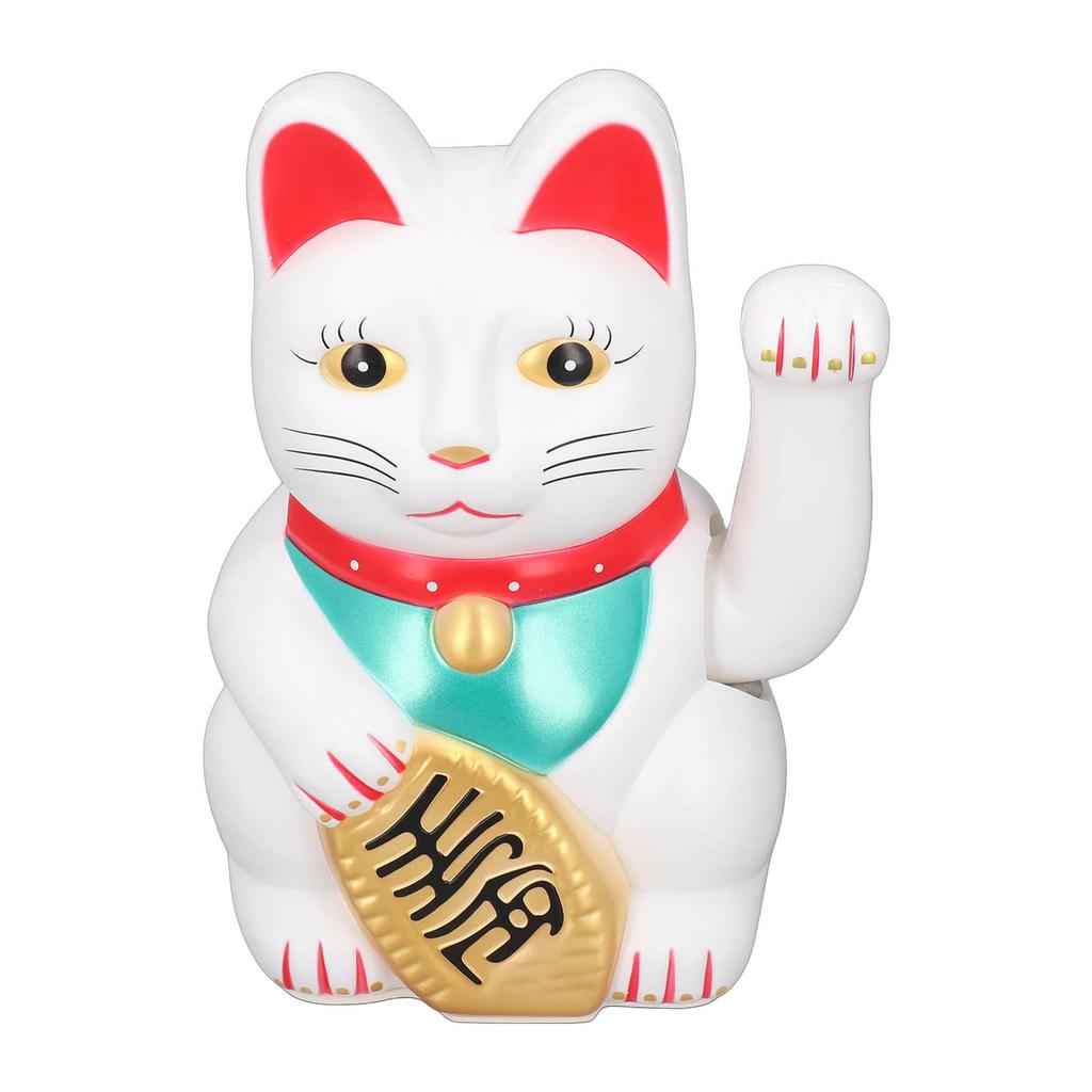 10 Zoll Winkende Glückskatze Niedliche Glückskatzenstatue Dekoration für Zuhause Schreibtisch Weiß