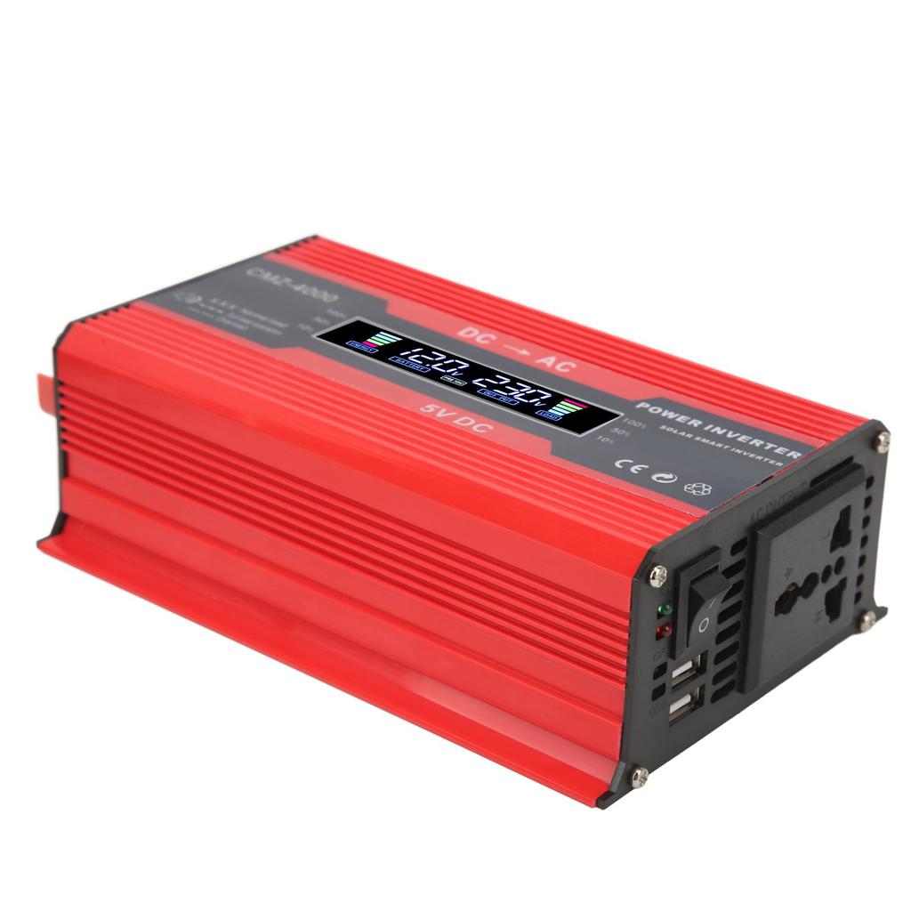 300W Modifiye Sinüs Dalgalı İnvertör Çift USB Portu 4.2A Hızlı Şarj Renkli Dijital Ekranlı Araç Güç İnvertörü 12V -