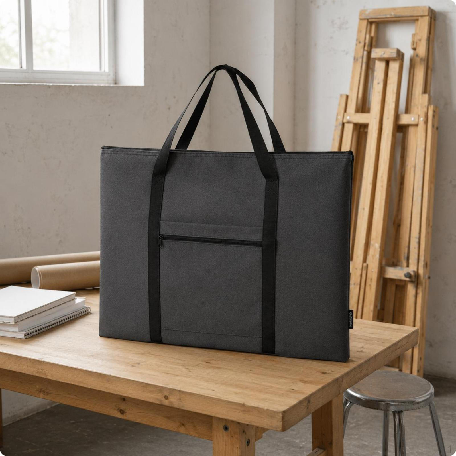 Vázlatfüzet Táska Cipzáros Leading Artist Műalkotás Elülső Cipzáras Zseb Tok 8K A3 4K A2 Grey 68-53cm