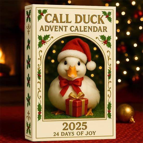 Call Duck Advent Calendar 2025 24 Days Surprise Christmas Countdown Calendar with 24 Acrylic Duck Ornaments Gifts for Toddlers Boys Girls