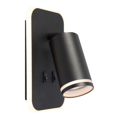 Pipe Ring Black Wall Lamp 1Xgu10 + Led 6W