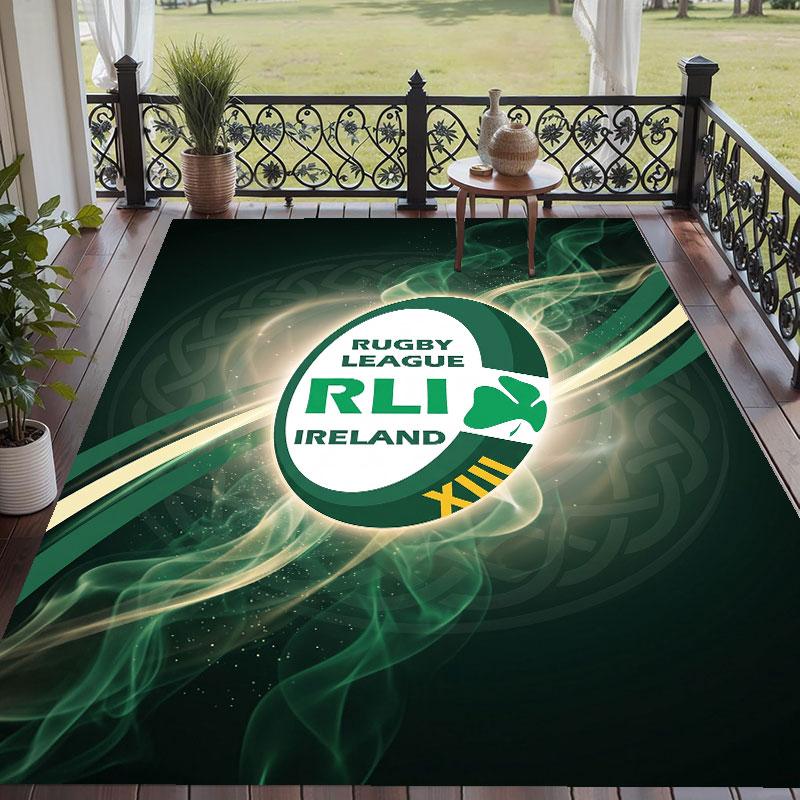 Soft Floor Carpet Ireland Rugby Pattern Area Rug Decorative Mat For Home Room Decoration