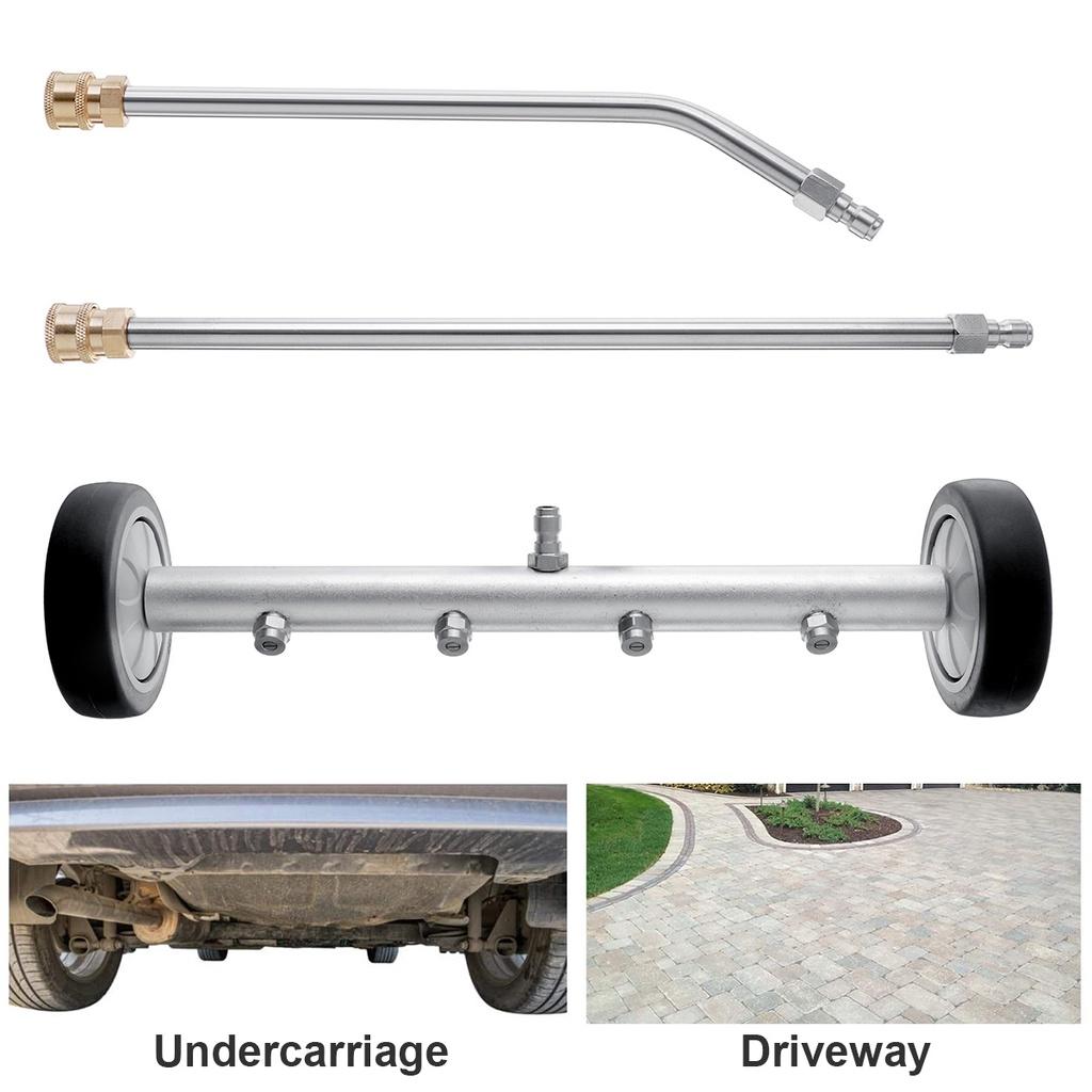 Gümüş Basınçlı Yıkama Makinesi Araba Altı Temizleyici Aparatları Araba Altı Yıkama Su Süpürgesi Gümüş Güçlü Yıkama Makinesi Yüzey Temizleyici 39x10cm