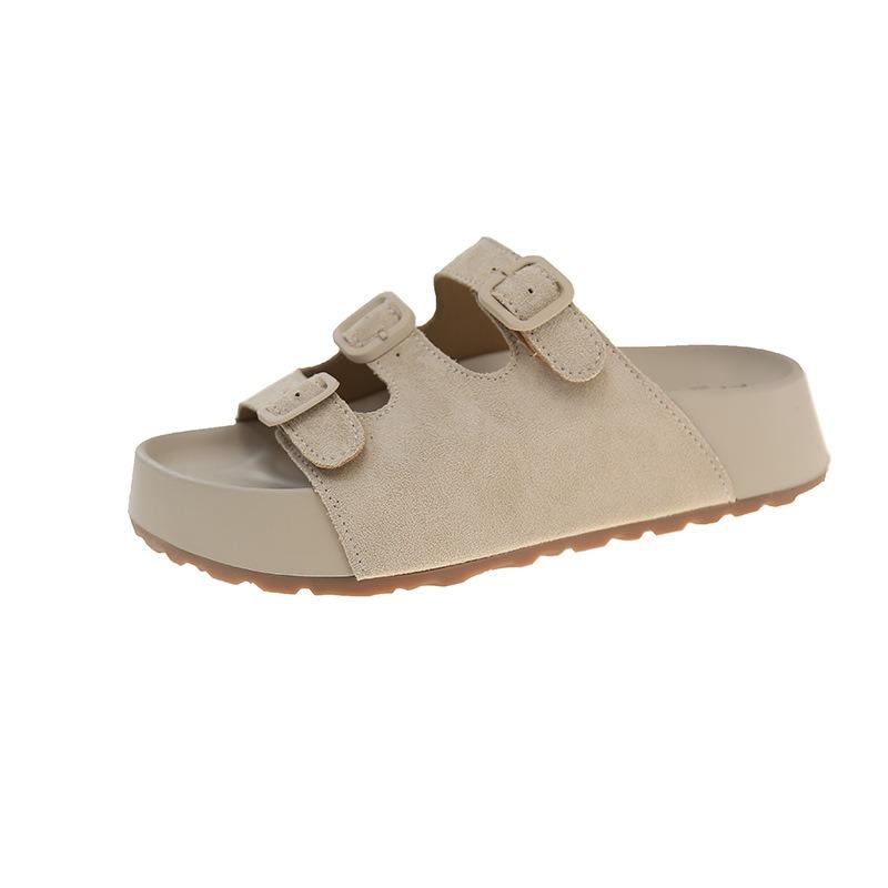 Lato nowe klapki retro na grubej podeszwie moda damska trendy nosić jednosłowne wakacje na plaży fajne klapki damskie