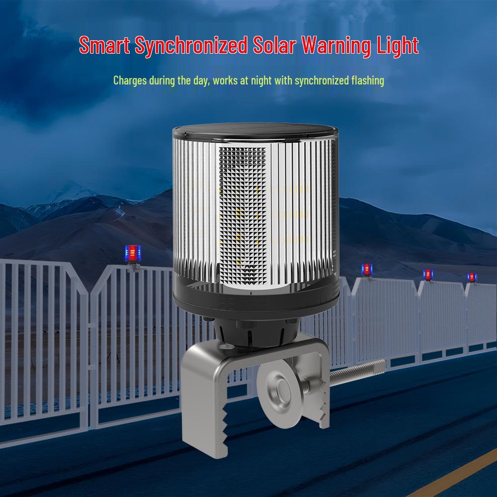 Solar Traffic Signal: Red/Blue Flashing Light with Alarm Sound