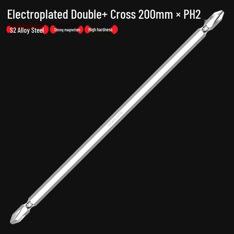 BROPPE Extended Cross Head Electric Screwdriver & S2 Bit Set, High Hardness Fine Head