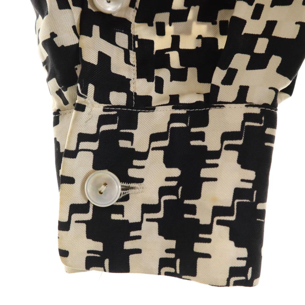 Max Mara Made In Italy Geometric Pattern Long Sleeve Shirt Special Wing Women Used