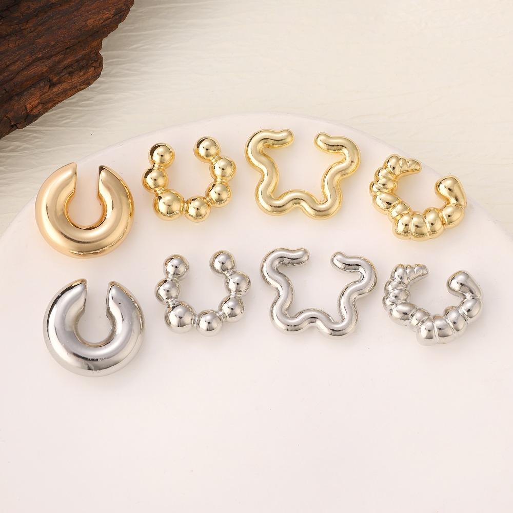 4Pcs/set C Shape Earring Clip Glossy Cartilage Ear Cuff Vintage Jewelry Accessories  Women