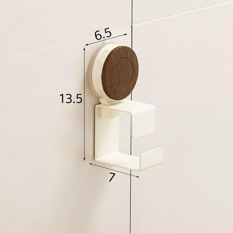 Vintage Style No-Drill Wall-Mounted Bathroom Rack with Suction Cup Hooks