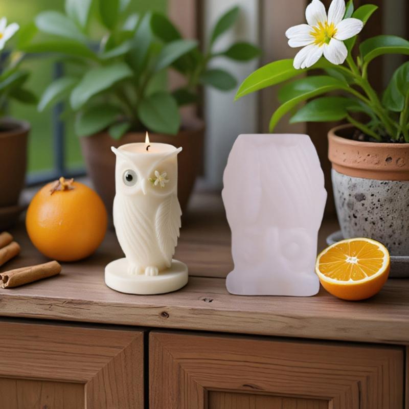 Owl Shaped Candle Silicone Mold Food Grade For DIY Scented Candle Handmade Soap Crafting Easily Release Design
