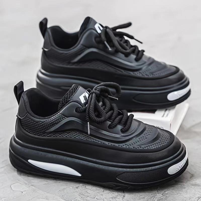 Chunky Sneakers Mens Designer Board Shoes Fashion Casual Microfiber Leather Fabric Breathable Increased Internal Platform Shoes