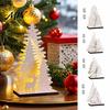 Gifts for Christmas Vintage Wooden Tree, LED Lighted Tabletop Centerpiece Decorations, Desktop Festive Decorations Winter Reindeer Xmas Indoor