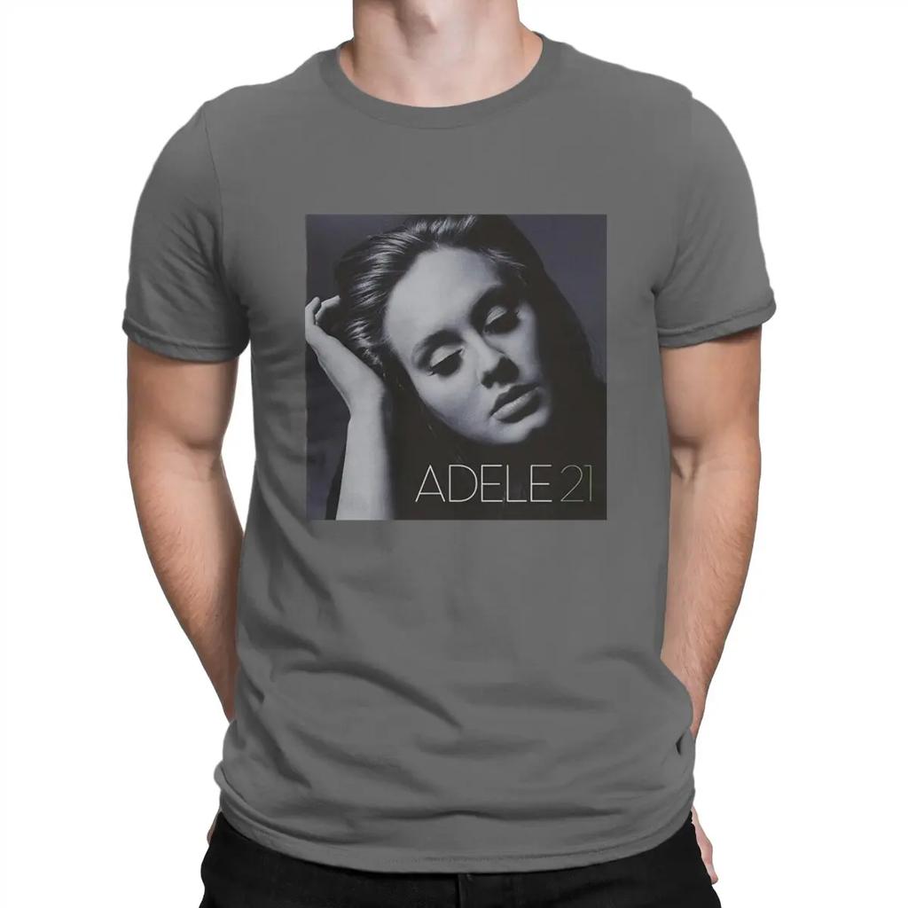 21 Album T-Shirts Men A-Adele Singer Funny Pure Cotton Tees Round Collar Short Sleeve T Shirts Gift Idea Clothes