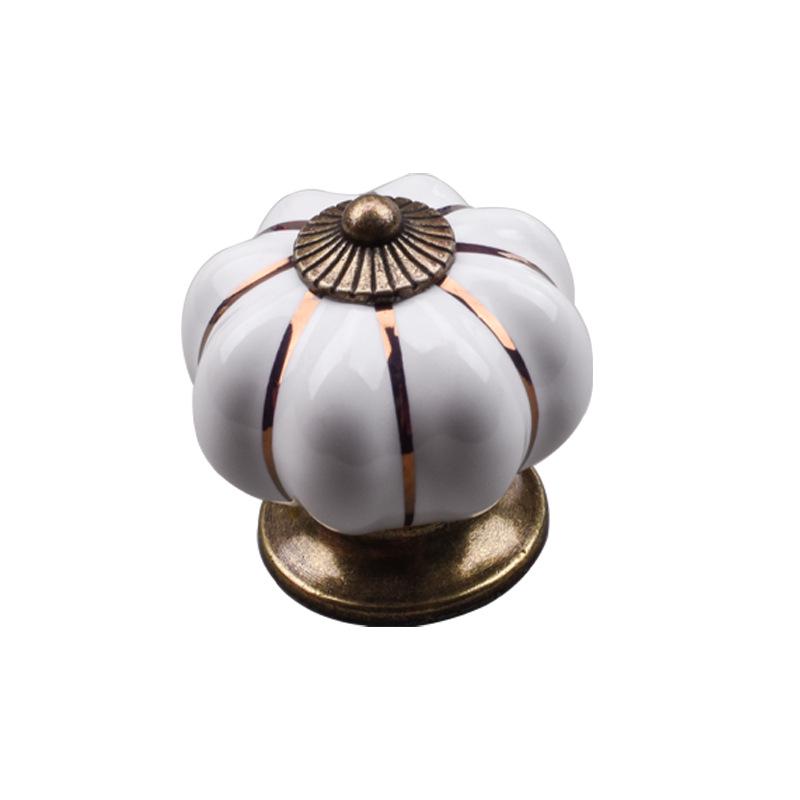 Colorful Pumpkin Ceramic Drawer Knob for Children's Room - Creative Cartoon Design