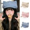 Bowknot Denim Beret Cap Star Newsboy Caps New Cat Ears Beret Hat Outdoor