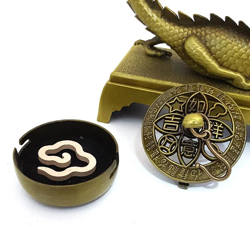 1pc Alloy Soaring Dragon Hanging Fragrance Chip Burner, Auspicious Cloud Incense Tablet Burner Home Decor (Without Incense)