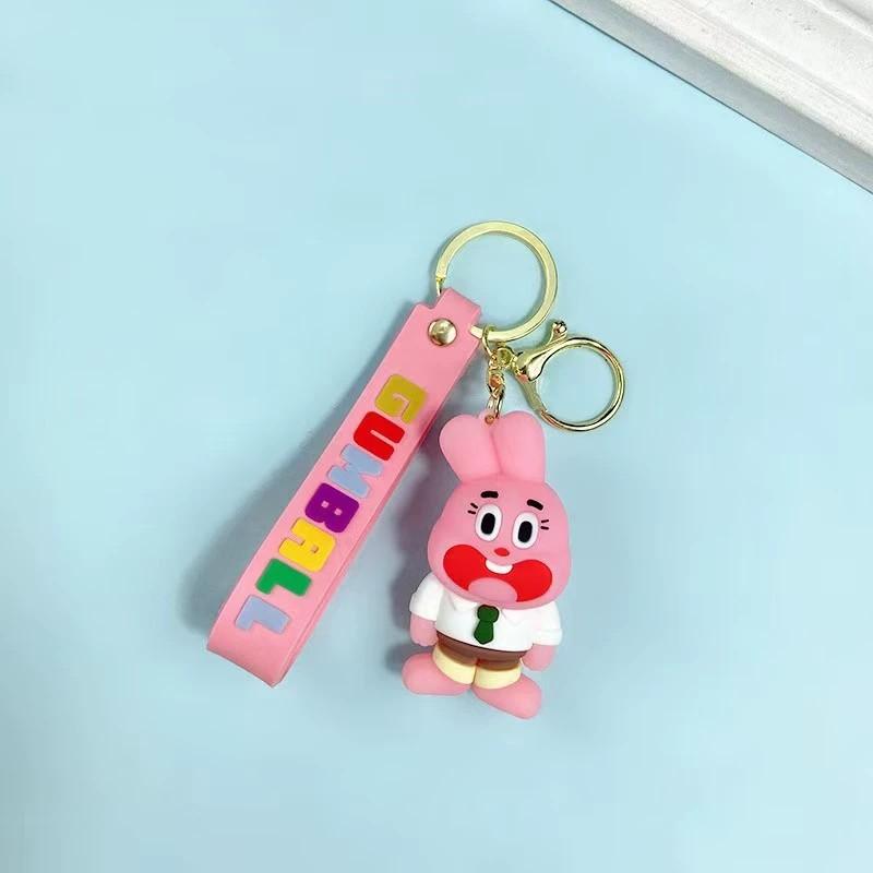 Gumball Wereld Cartoon Gumball Sleutelhanger Auto Hanger Tas Accessoires Ganbao Darwin Anan Konijn Sleutelhanger Hanger Kindercadeau gray